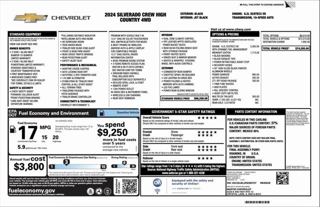 2024 Chevrolet Silverado 1500 4WD Crew Cab Short Bed High Country