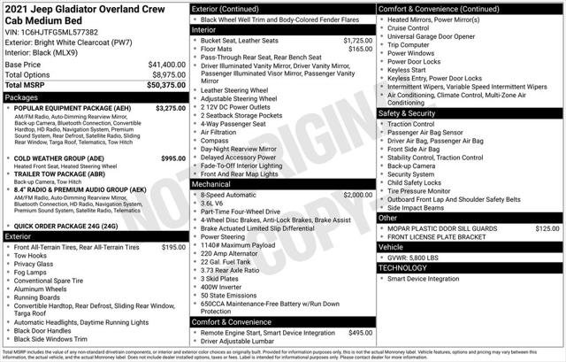 2021 Jeep Gladiator Overland 4X4