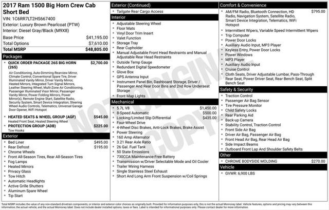 2017 RAM 1500 Big Horn Crew Cab 4x4 57 Box
