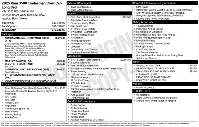 2025 RAM Ram 3500 RAM 3500 TRADESMAN CREW CAB 4X4 8 BOX
