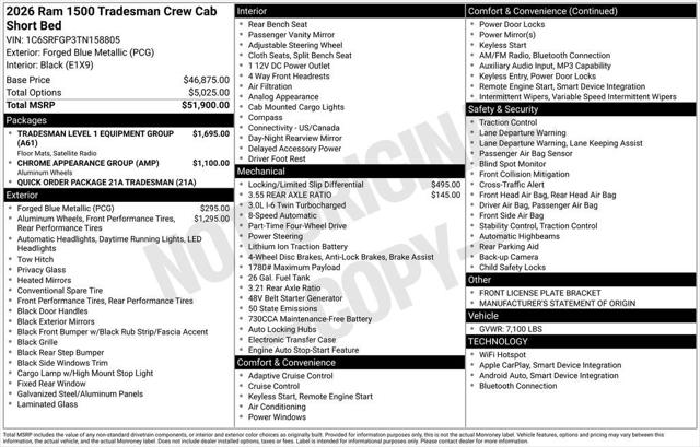 2026 Ram 1500 Tradesman Crew Cab 4x4 5'7" Box