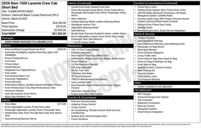 2026 RAM Ram 1500 RAM 1500 LARAMIE CREW CAB 4X4 57 BOX 2026 RAM Ram 1500 RAM 1500 LARAMIE CREW CAB 4X4 57 BOX
