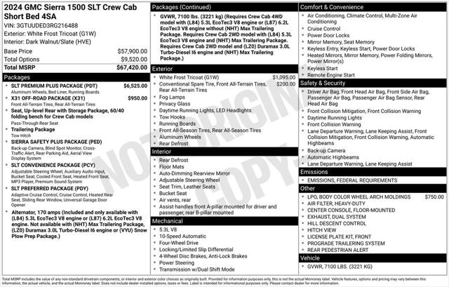 2024 GMC Sierra 1500 4WD Crew Cab Short Box SLT