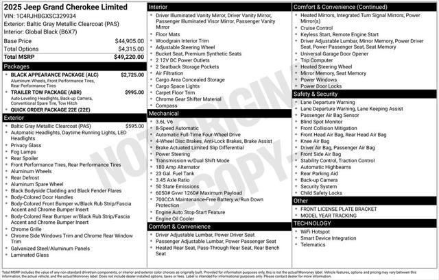 2025 Jeep Grand Cherokee GRAND CHEROKEE LIMITED 4X4