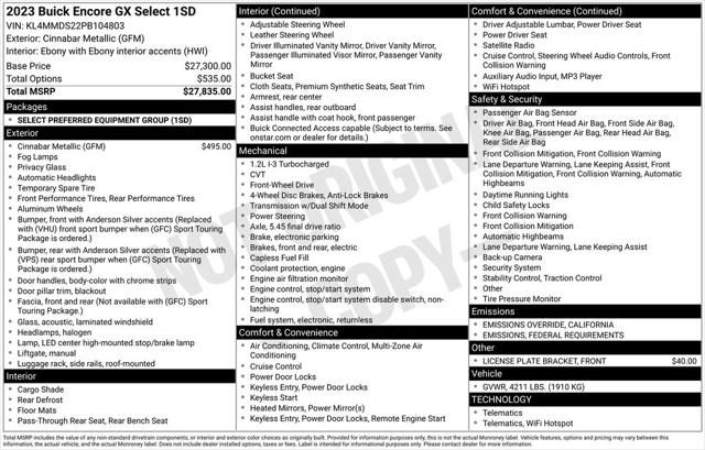 2023 Buick Encore GX Select FWD