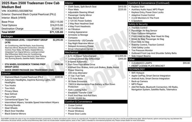 2025 RAM Ram 2500 RAM 2500 TRADESMAN CREW CAB 4X4 64 BOX