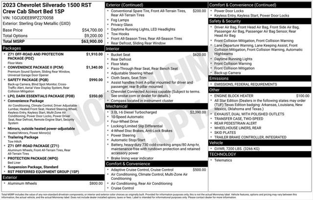 2023 Chevrolet Silverado 1500 4WD Crew Cab Short Bed RST