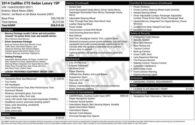 2014 Cadillac CTS Sedan Luxury AWD