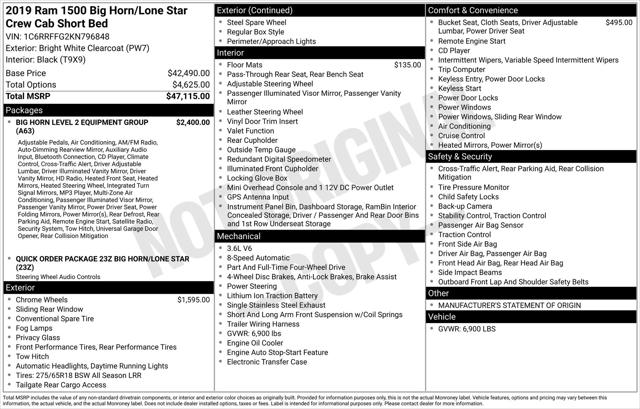 2019 RAM 1500 Big Horn/Lone Star Crew Cab 4x4 57 Box