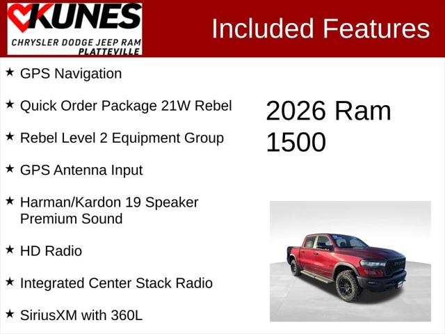 2026 RAM Ram 1500 RAM 1500 REBEL CREW CAB 4X4 57 BOX