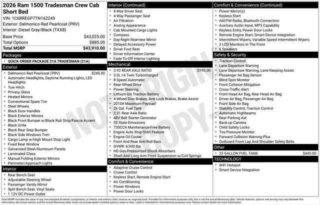 2026 RAM Ram 1500 RAM 1500 TRADESMAN CREW CAB 4X2 57 BOX