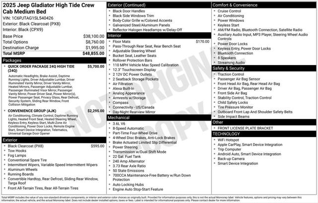 2025 Jeep Gladiator GLADIATOR HIGH TIDE 4X4