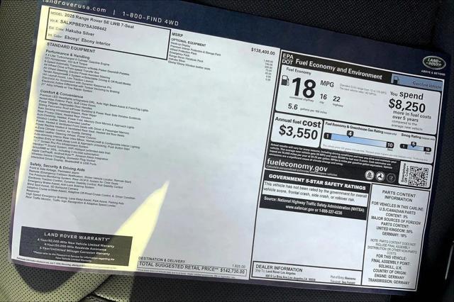 2025 Land Rover Range Rover P530 SE 7 Seat