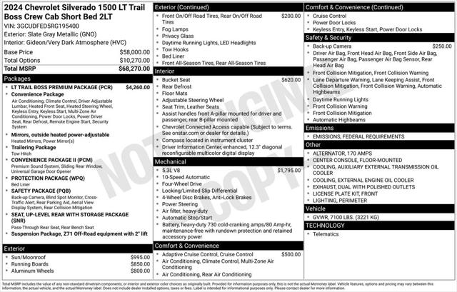 2024 Chevrolet Silverado 1500 4WD Crew Cab Short Bed LT Trail Boss