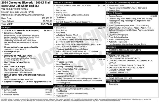 2024 Chevrolet Silverado 1500 4WD Crew Cab Short Bed LT Trail Boss