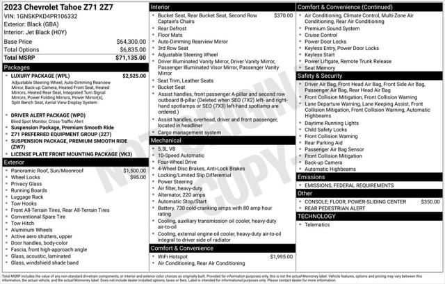 2023 Chevrolet Tahoe 4WD Z71