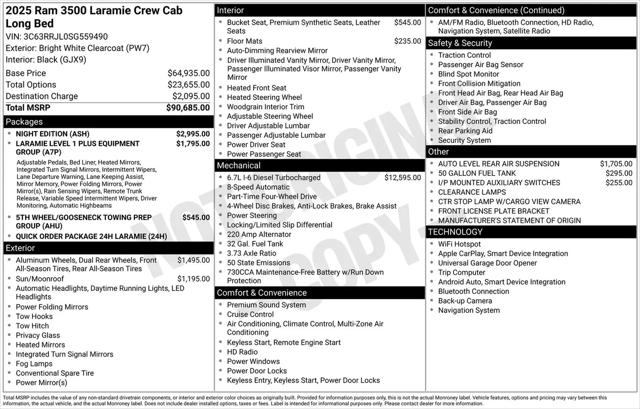 2025 Ram 3500 Laramie Crew Cab 4x4 8' Box
