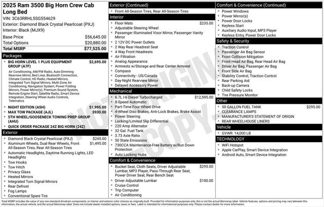 2025 RAM Ram 3500 RAM 3500 BIG HORN CREW CAB 4X4 8 BOX