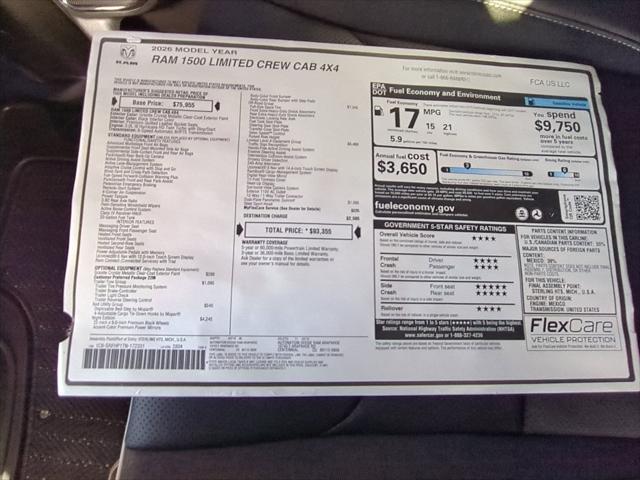 2026 Ram 1500 Limited Crew Cab 4x4 5'7" Box