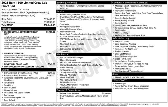 2026 RAM Ram 1500 RAM 1500 LIMITED CREW CAB 4X4 57 BOX