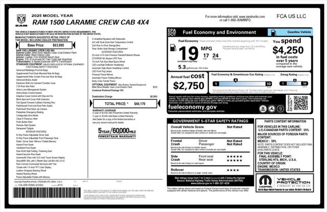 2025 RAM 1500 Laramie Crew Cab 4x4 57 Box