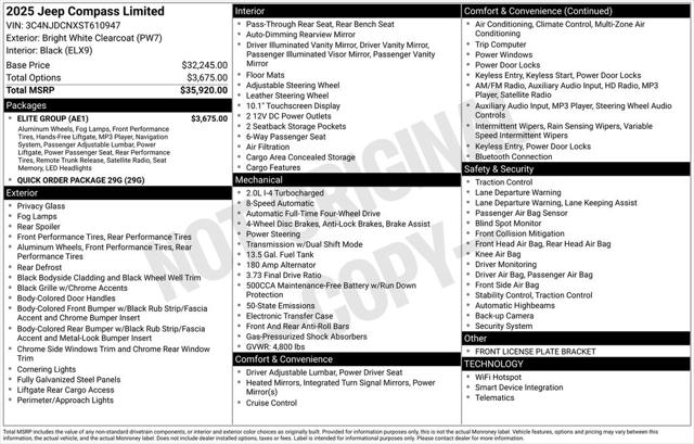 2025 Jeep Compass COMPASS LIMITED 4X4