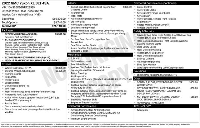 2022 GMC Yukon XL 4WD SLT