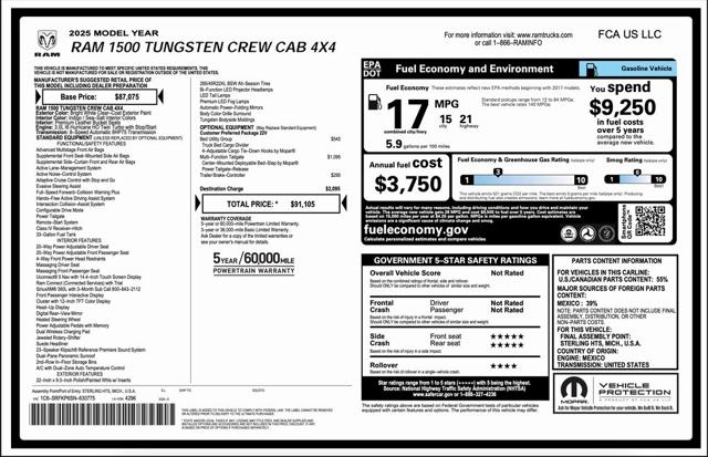 2025 RAM 1500 Tungsten Crew Cab 4x4 57 Box
