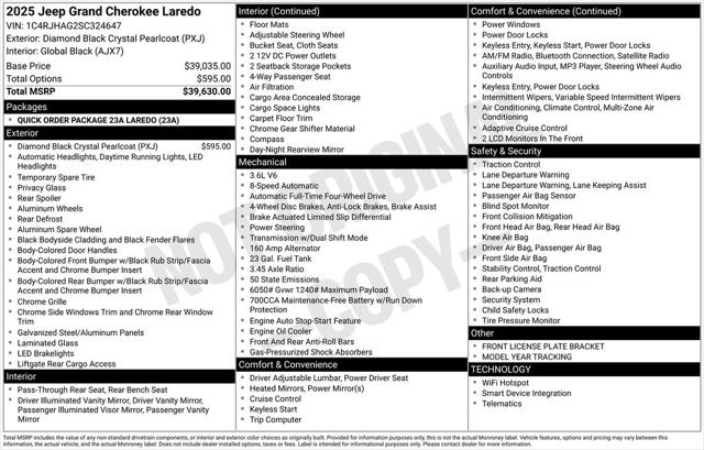 2025 Jeep Grand Cherokee GRAND CHEROKEE LAREDO 4X4