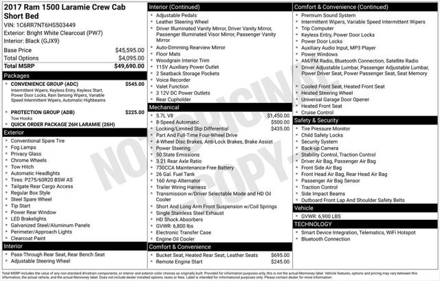 2017 RAM 1500 Laramie Crew Cab 4x4 57 Box