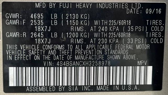 2017 Subaru Outback 2.5i Limited
