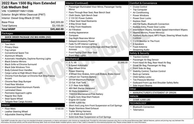 2022 RAM 1500 Big Horn Quad Cab 4x2 64 Box