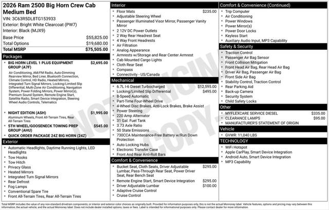 2026 RAM Ram 2500 RAM 2500 BIG HORN CREW CAB 4X4 64 BOX