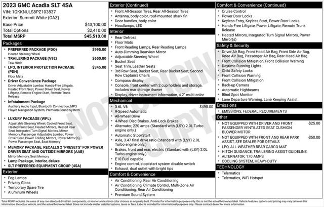 2023 GMC Acadia AWD SLT