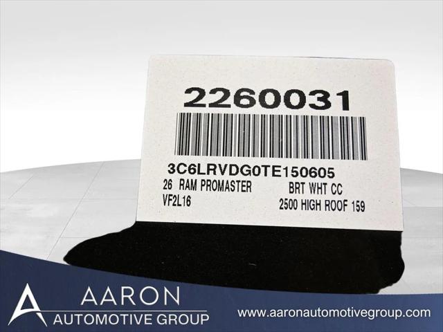 2026 RAM Ram ProMaster RAM PROMASTER 2500 TRADESMAN CARGO VAN HIGH ROOF 159 WB