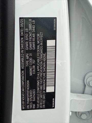 2026 Volvo XC90 Ultra, B5 AWD Gas mild hybrid, Gasoline, Bright, 7 Seats