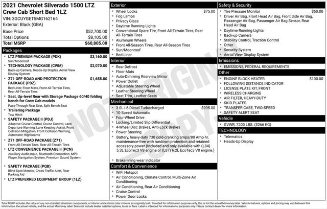 2021 Chevrolet Silverado 1500 4WD Crew Cab Short Bed LTZ