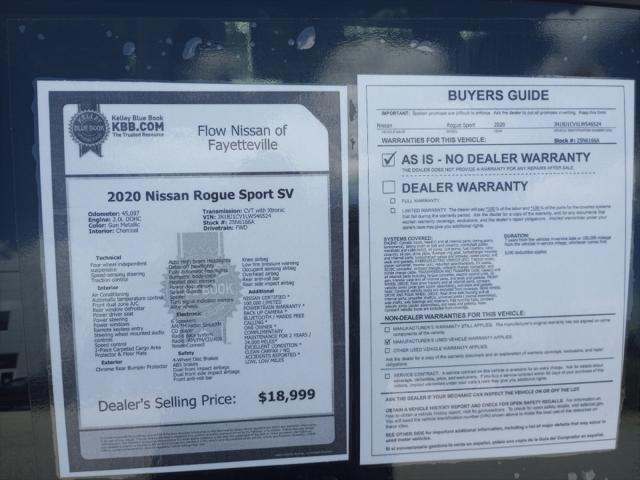 2020 Nissan Rogue Sport SV FWD Xtronic CVT