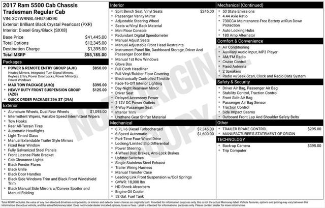 2017 RAM 5500 Chassis Tradesman/SLT 2017 RAM 5500 Chassis Tradesman/SLT