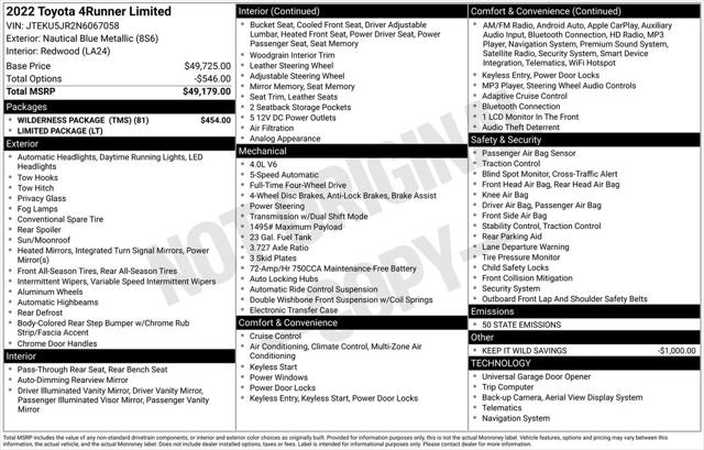 2022 Toyota 4Runner Limited 2022 Toyota 4Runner Limited