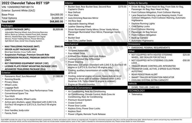 2022 Chevrolet Tahoe 4WD RST