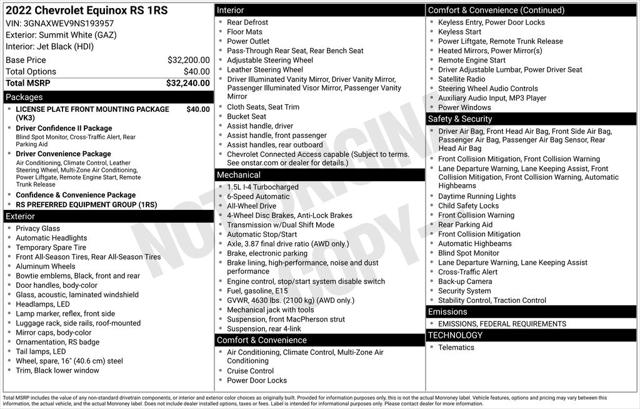 2022 Chevrolet Equinox AWD RS