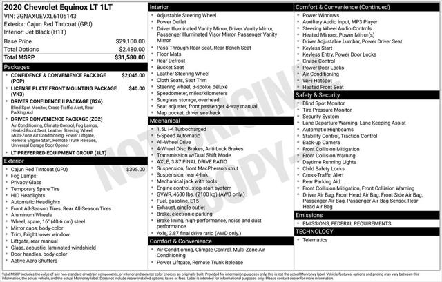2020 Chevrolet Equinox AWD LT 1.5L Turbo