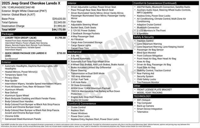 2025 Jeep Grand Cherokee GRAND CHEROKEE LAREDO X 4X4