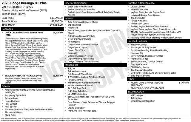 2026 Dodge Durango DURANGO GT PLUS AWD 2026 Dodge Durango DURANGO GT PLUS AWD