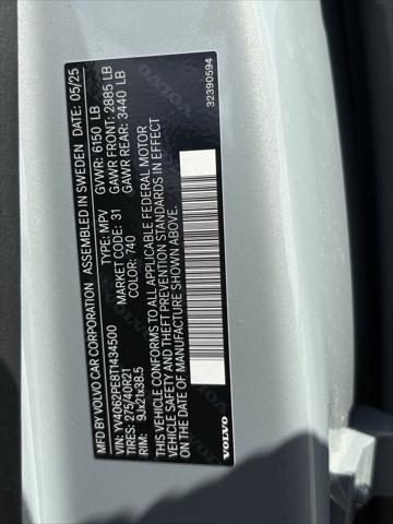 2026 Volvo XC90 Plus, B6 AWD Gas (mild hybrid), Gasoline, Bright, 7 Seats