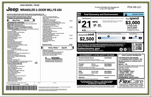 2025 Jeep Wrangler WRANGLER 2-DOOR WILLYS 2025 Jeep Wrangler WRANGLER 2-DOOR WILLYS