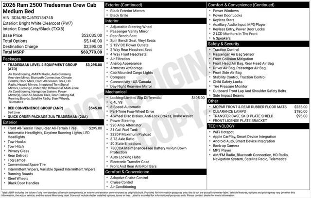 2026 RAM Ram 2500 RAM 2500 TRADESMAN CREW CAB 4X4 64 BOX