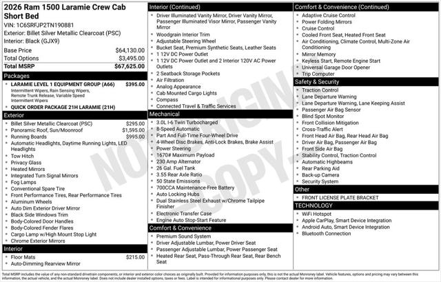 2026 RAM Ram 1500 RAM 1500 LARAMIE CREW CAB 4X4 57 BOX 2026 RAM Ram 1500 RAM 1500 LARAMIE CREW CAB 4X4 57 BOX