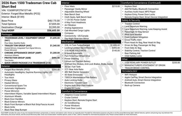 2026 Ram 1500 Tradesman Crew Cab 4x4 57 Box